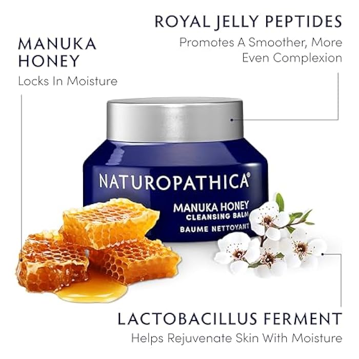 Naturopathica Manuka Honey Cleansing Balm, Manuka Honey Skin care, Makeup Removing Facial Cleanser, Gentle and Hydrating Face Wash, Cleansing Balm 2.8 fl oz - Image 3