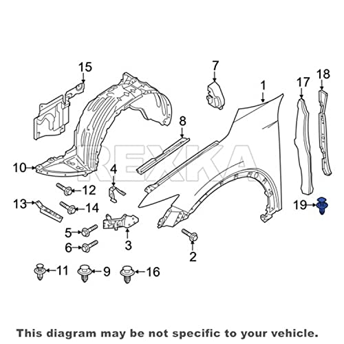 Rexka 30pcs Bumper Cover Fender Liner Splash Shield Push Type Retainer Clip BGV4-56-145 for Mazda 2, Mazda 3, Mazda 6, CX-3, CX-30, CX-5, CX-9, MX-5 Miata BGV456145 - Image 5