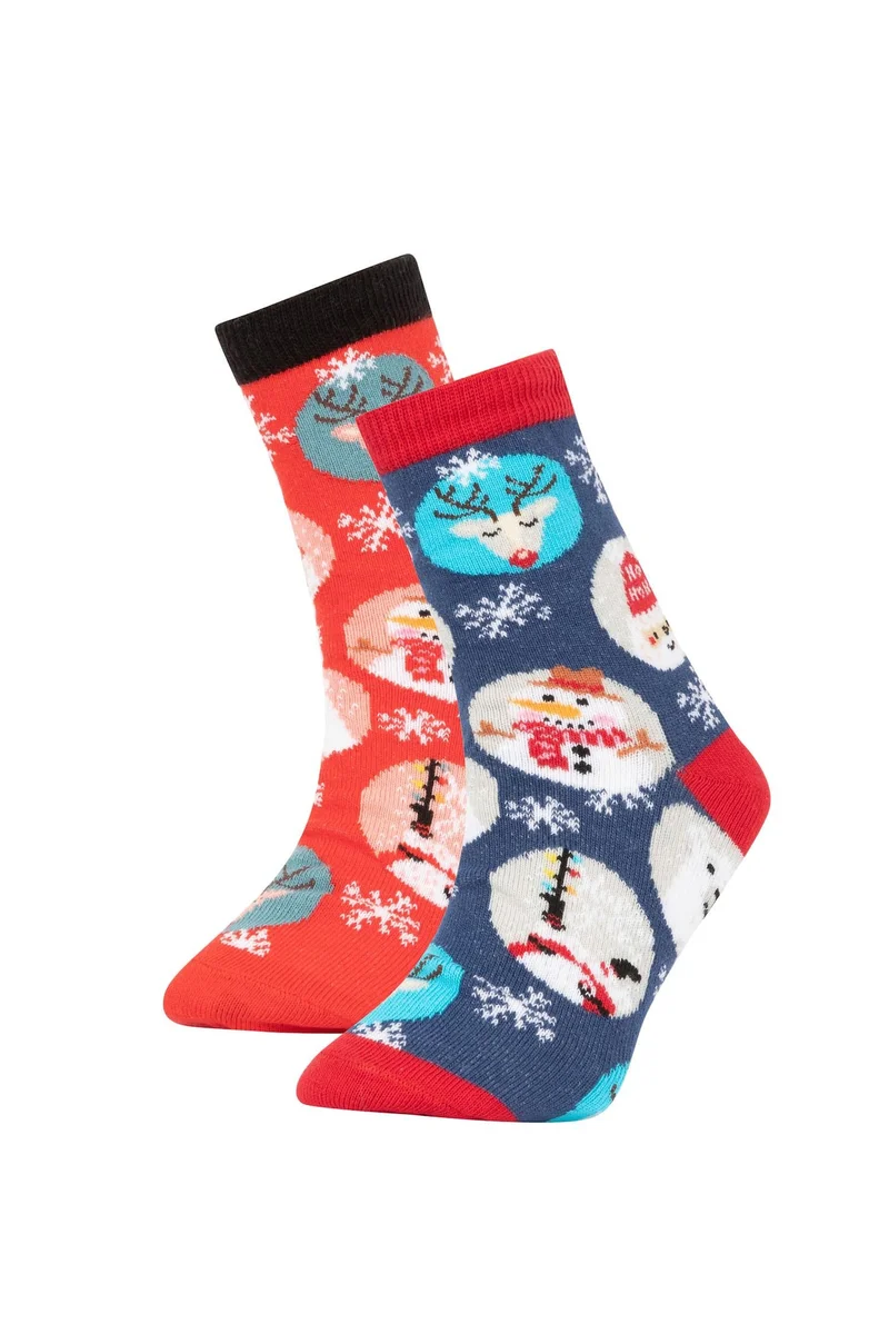 Defacto Boy Christmas Themed Cotton Long Socks