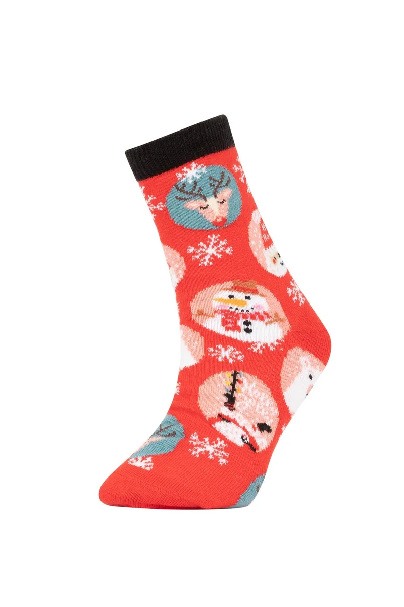 Defacto Boy Christmas Themed Cotton Long Socks