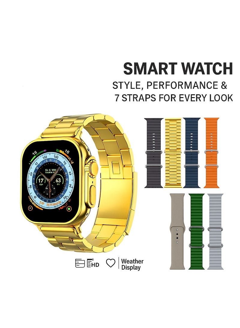micro speed Smart Watch WS79 MAX Golden Edition With Health Fitness Tracker Sport Watch  Supports 49MM-gold - Image 1