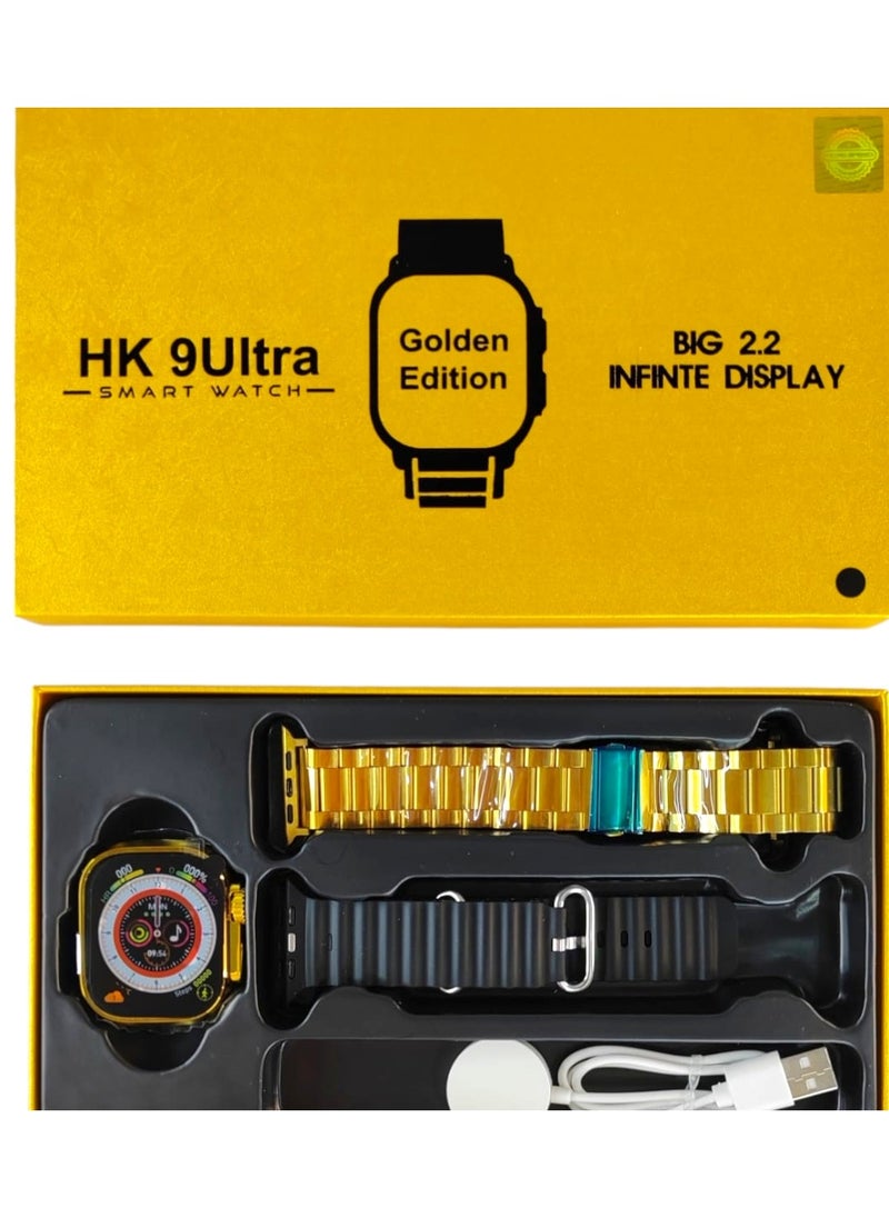 Ultra - Smart Watch HK9 ULTRA Series 9 Golden Edition With Health Fitness Tracker Sport Watch  Supports 49MM-gold - Image 1