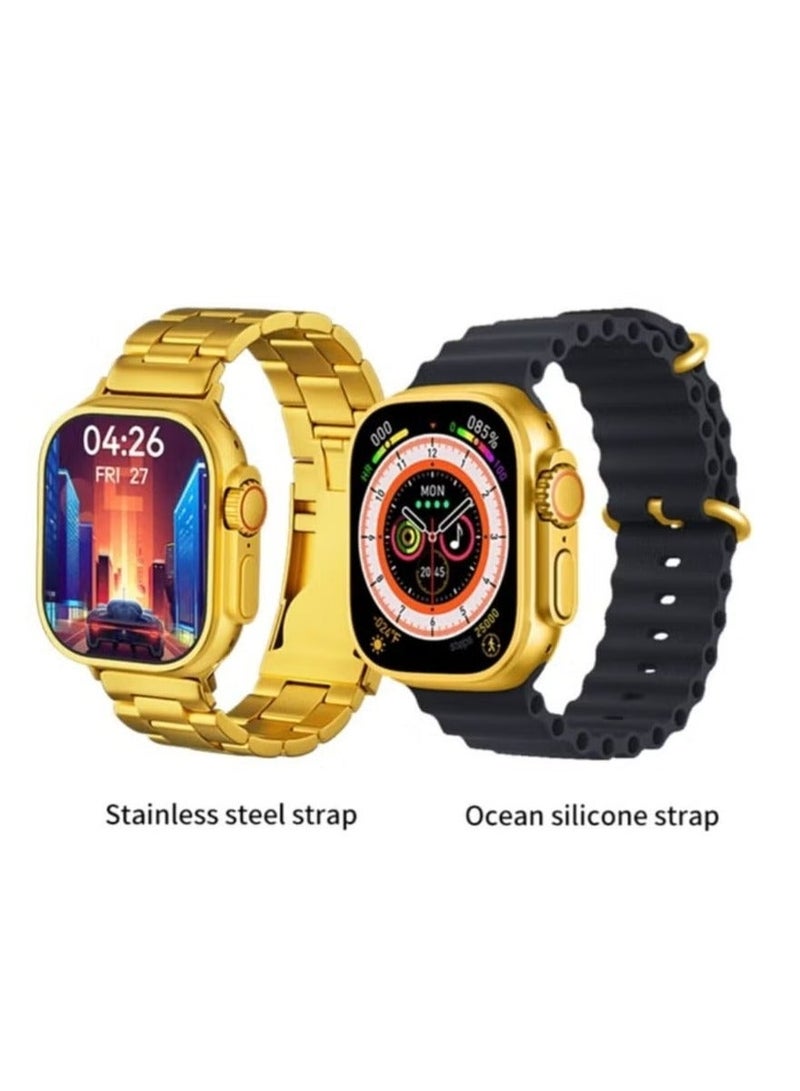 Smart Watch ULTRA 4 7+1Golden Edition With Health Fitness Tracker Sport Watch  Supports 49MM-gold - Image 4