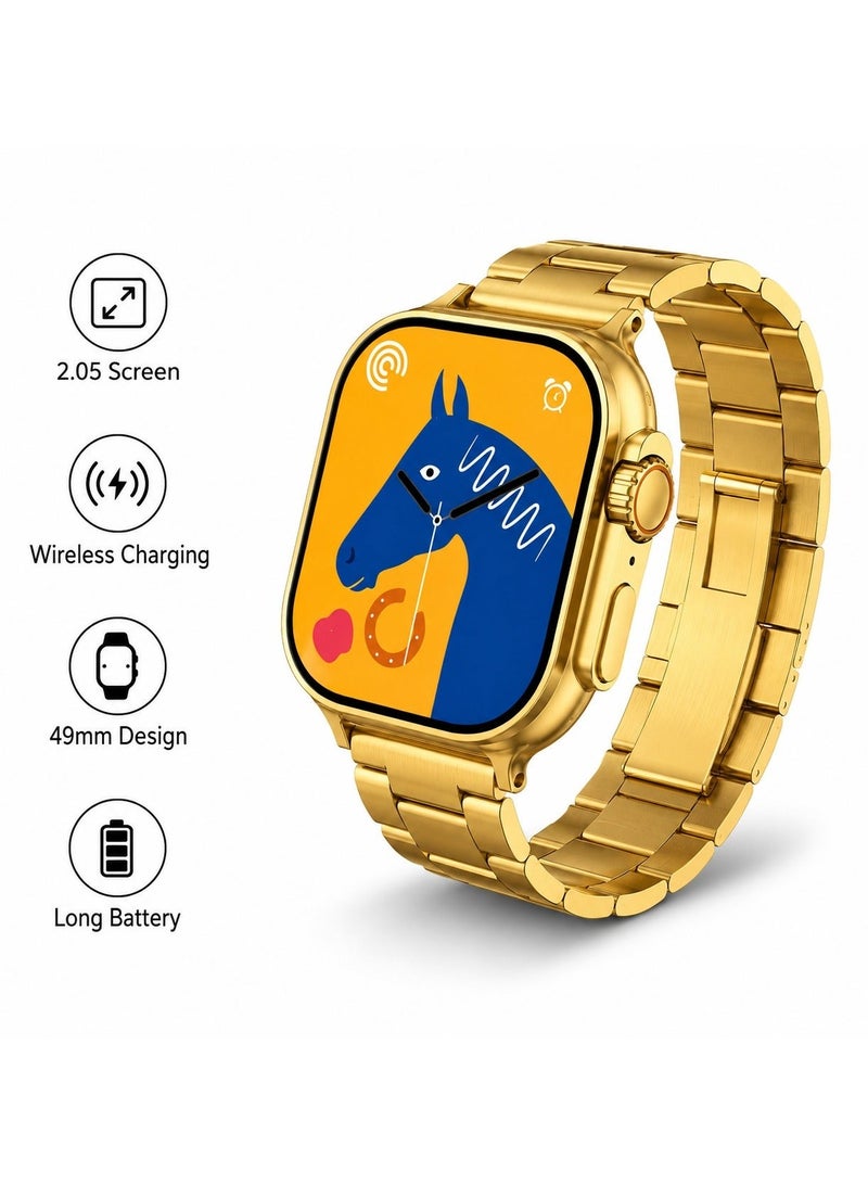 Smart Watch ULTRA 4 7+1Golden Edition With Health Fitness Tracker Sport Watch  Supports 49MM-gold - Image 2
