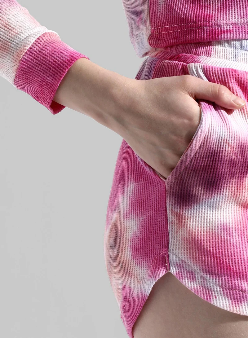 PINACOLADA Women's Fuschia Pink Tie-Dye Co-Ord Set