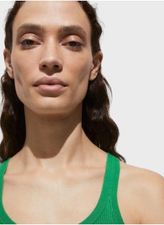 MANGO Scoop Neck Ribbed Top  - Image 3