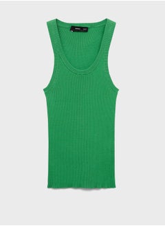 MANGO Scoop Neck Ribbed Top  - Image 5