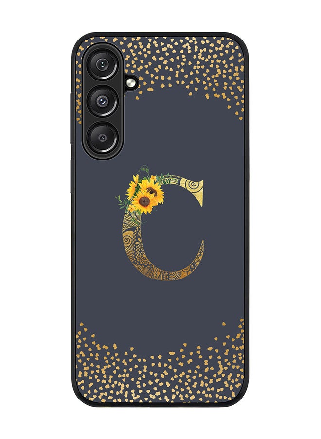 Stylizedd For Samsung Galaxy A16 / A16 5G Case,Slim fit Camera Protection, Shockproof Thin Phone cover - Custom Floral Monogram - C (Grey ) - Image 1
