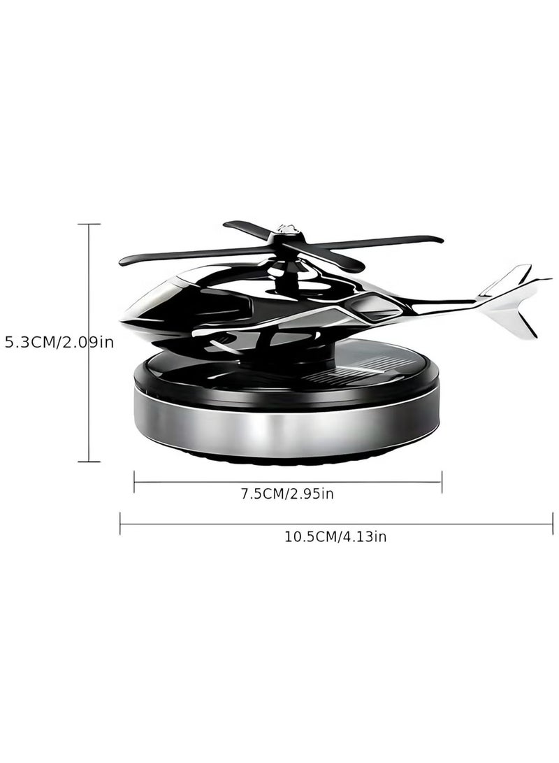 JAJEEK Solar-Powered Helicopter Aromatherapy Diffuser – Rotating Car Air Freshener, Aviation Alloy, Stylish and Efficient for Fresh Air in Car and Home (Silver) - Image 3