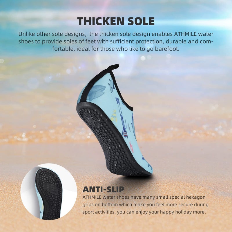 ATHMILE Water Shoes for Women Men Quick-Dry Aqua Socks Swim Beach Barefoot Yoga Exercise Wear Sport Accessories Pool Camping Must Haves Adult Youth Size - Image 3
