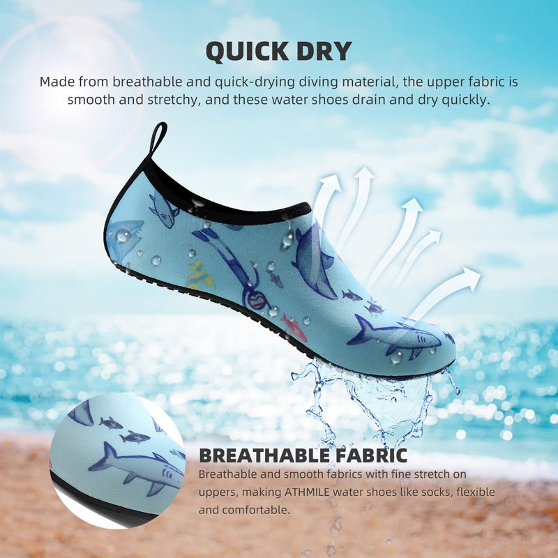 ATHMILE Water Shoes for Women Men Quick-Dry Aqua Socks Swim Beach Barefoot Yoga Exercise Wear Sport Accessories Pool Camping Must Haves Adult Youth Size - Image 5