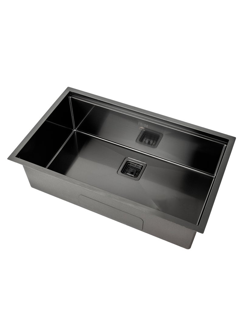 MILLEN Premium Handmade Undermount Single Bowl Sink With Accessories – SUS 304 Stainless Steel, Soundproof, Gunmetal Satin Finish - MS15835025GM - Image 2
