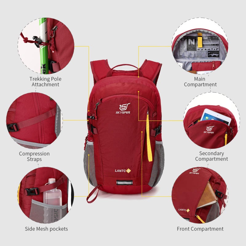 SKYSPER Small Hiking Backpack, 20L Lightweight Travel Backpacks Hiking Daypack for Women Men - Image 4