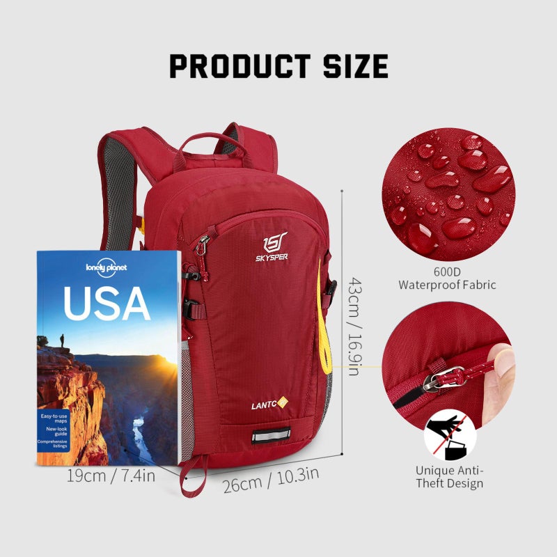 SKYSPER Small Hiking Backpack, 20L Lightweight Travel Backpacks Hiking Daypack for Women Men - Image 5