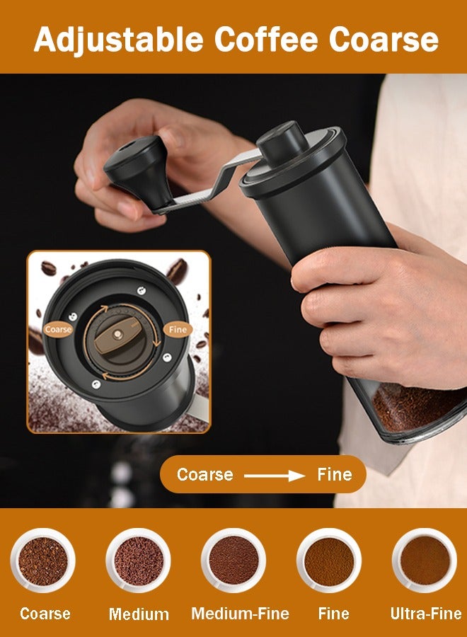 Manual Coffee Grinder, Ceramic Burr Coffee Grinder Manual Adjustable for Fine/Coarse Grind with Cleaning Brush for Home, Travel, Camping  - Image 3