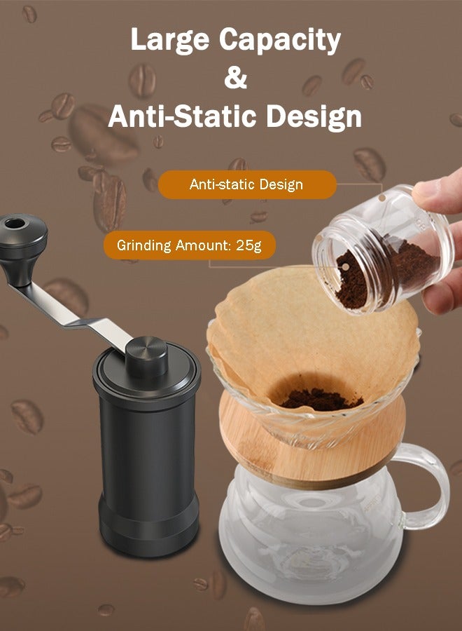 Manual Coffee Grinder, Ceramic Burr Coffee Grinder Manual Adjustable for Fine/Coarse Grind with Cleaning Brush for Home, Travel, Camping  - Image 4