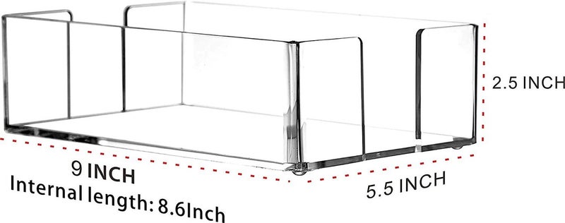Cq acrylic Guest Towel Napkin Holder,9"x 5.5" Clear Dinner Napkins Holder, Hand Towels Holder for bathroom, Guest Towels Storage Tray for Bathroom, Kitchen, Parties, Weddings, Events,Hotel Restaurant - Image 2