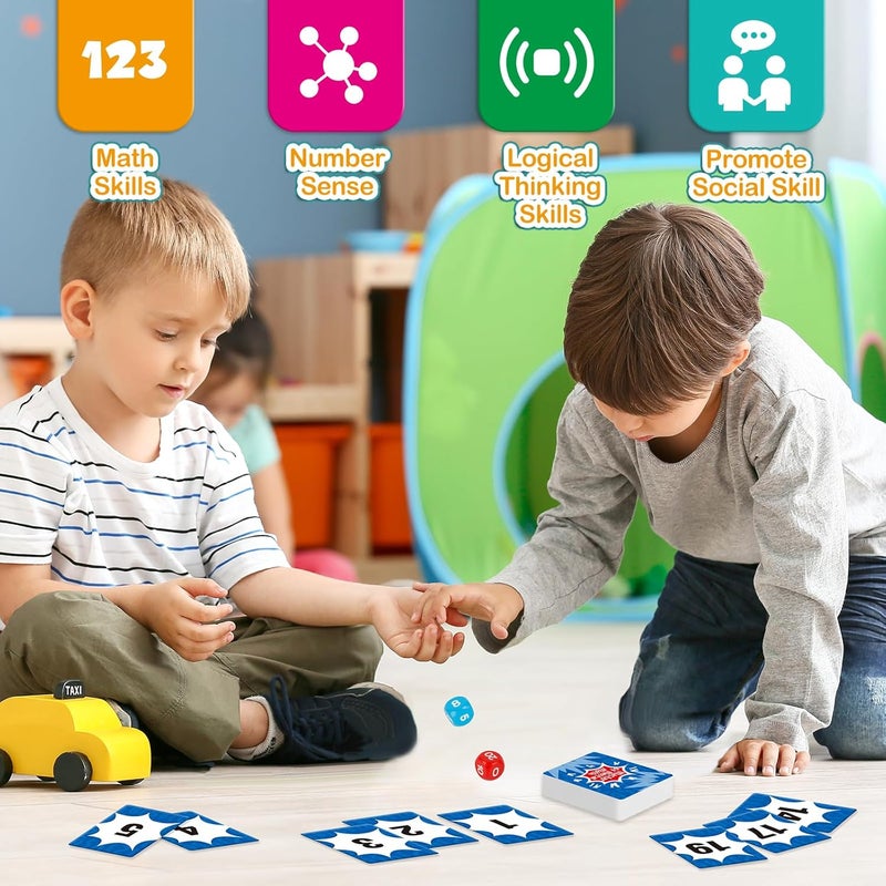 Aizweb Math Games for Kids,Addition, Subtraction, Multiplication, Division Flash Card Educational Learning Games Counting Homeschool Classroom Travel Indoor Outdoor Dice Family Games - Image 3
