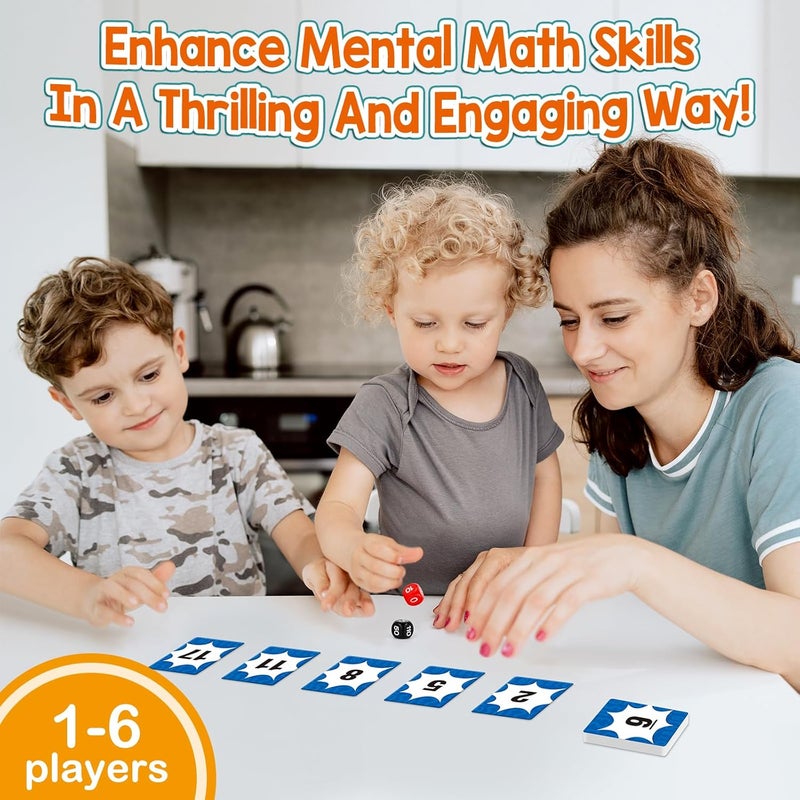 Aizweb Math Games for Kids,Addition, Subtraction, Multiplication, Division Flash Card Educational Learning Games Counting Homeschool Classroom Travel Indoor Outdoor Dice Family Games - Image 2