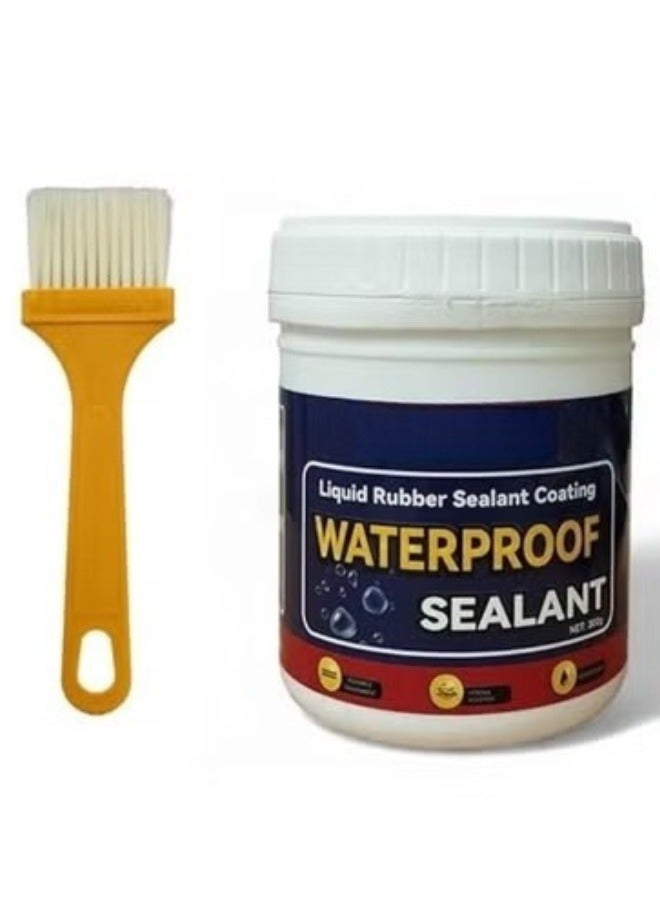 غراء شفاف مقاوم للماء متعدد الأغراض لسد الشقوق بوزن 300 جرام مع فرشاة، لسد الأسقف وملء الفجوات في الجدران والبلاط، مناسب للمناطق الرطبة - Image 1