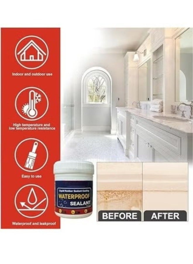 غراء شفاف مقاوم للماء متعدد الأغراض لسد الشقوق بوزن 300 جرام مع فرشاة، لسد الأسقف وملء الفجوات في الجدران والبلاط، مناسب للمناطق الرطبة - Image 4