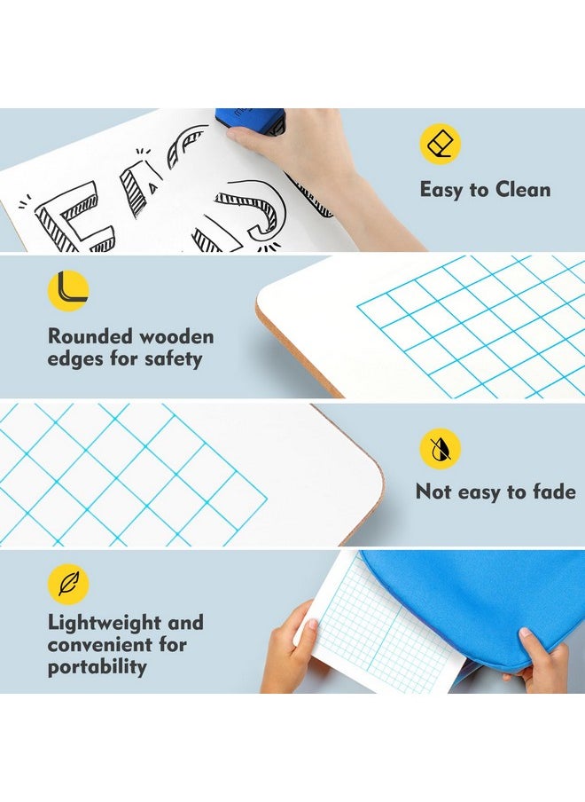 Magicfly Small White Board Grid Whiteboard Dry Erase Boards Xy Axis Graph 9"X12", 16 Pack Mini Math Whiteboard Portable For Students Classroom Teachers School Supplies With 20 Pens And 16 Erasers  - Image 3