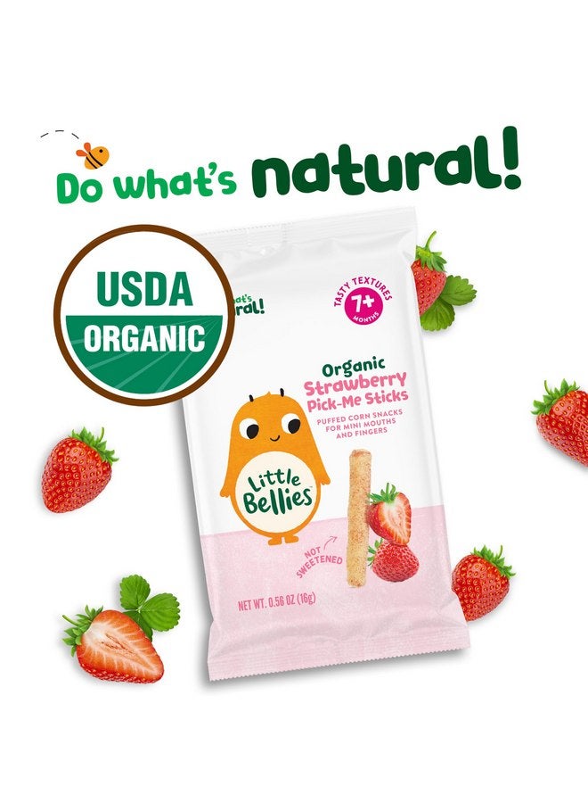 Little Bellies Organic Strawberry Pick-Me Sticks Baby Snack (Pack of 5 x 0.56 oz Individual Packs) - Image 2