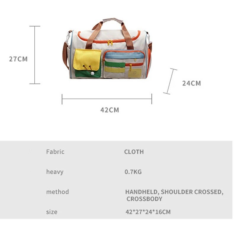 Y&D Fashion Casual Sports Fitness Bag Girl Cute Duffel Bag for Boarding - Image 3