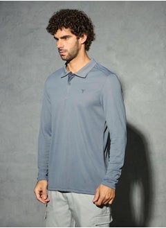 Technosport Men Solid Slim Fit Polo T-Shirt with Technocool by Styli  - Image 2
