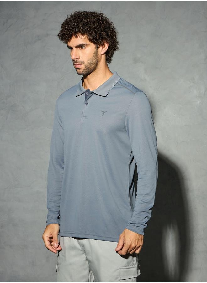Technosport - Men Solid Slim Fit Polo T-Shirt with Technocool by Styli - Image 1