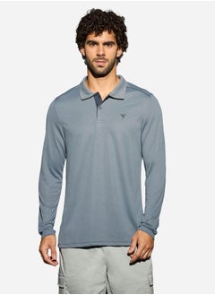 Technosport Men Solid Slim Fit Polo T-Shirt with Technocool by Styli  - Image 1