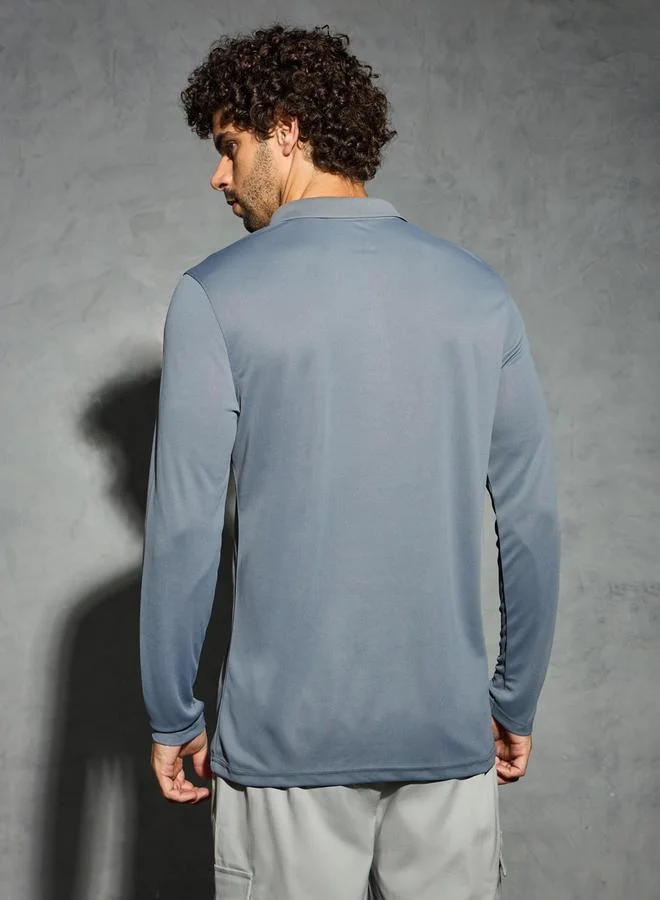 Technosport Men Solid Slim Fit Polo T-Shirt with Technocool by Styli