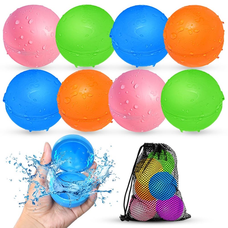 Smirodi Reusable Water Balloons Water Bombs Splash Ball Magnetic Water Ball for Outdoor Games Summer Party8Pcs - Image 2