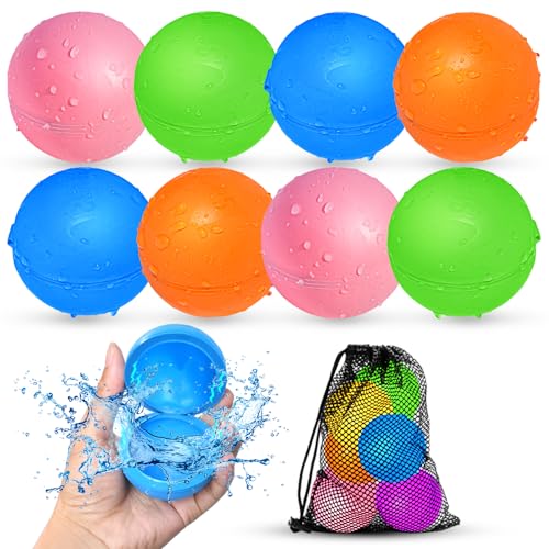 Smirodi Reusable Water Balloons Water Bombs Splash Ball Magnetic Water Ball for Outdoor Games Summer Party8Pcs - Image 1