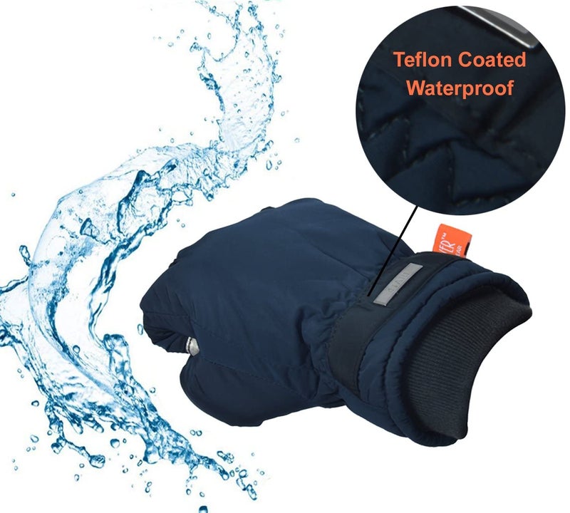 HIVER Womens Waterproof Gloves with Touchscreen Winter Gloves for Cold Weather Snow Minus Degrees for Trekking, Travelling (Large, Blue) - Image 5