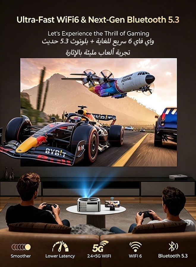 OicGlye Projector  [1200 ANSI/Netflix Officially Licensed/Dolby Audio] with WiFi6 and Bluetoot0h,HiFi Audio & AI Auto Focus,Outdoor Movie Projector,MAX 300''Display - Image 5