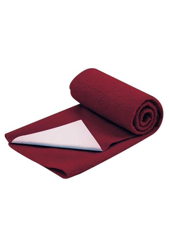 ATOOTFUSION Anti-Pilling Fleece Extra Absorbent Instant Dry Baby Sheet | Waterproof Baby Bed Protector | Soft & Changing Mat (Dark Blue + Maroon, Large, 140 cm x 100 cm (Pack of 2)) - Image 3