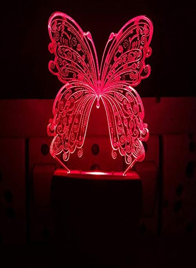 UKANI 3D Latest Butterfly Design Night Lamp for Home/Gift (Size 3 Inch) Multi Color - Image 5