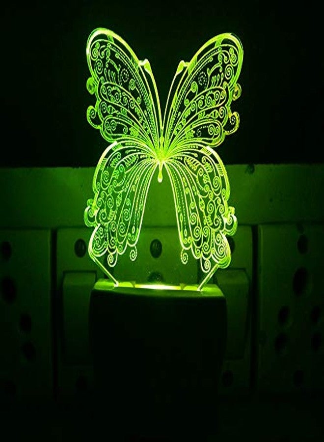 UKANI 3D Latest Butterfly Design Night Lamp for Home/Gift (Size 3 Inch) Multi Color - Image 2