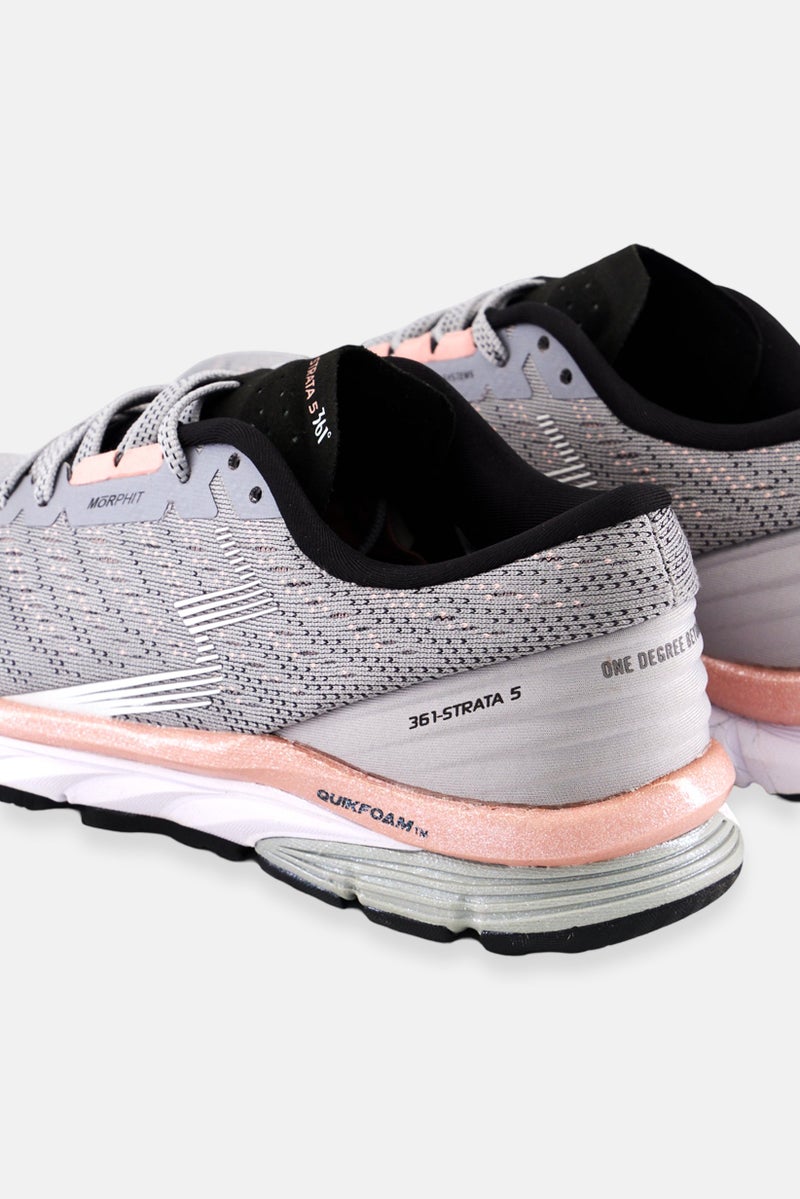 361 Degrees أحذية جري نسائية ستراتا مزودة بأربطة، رمادي - Image 3