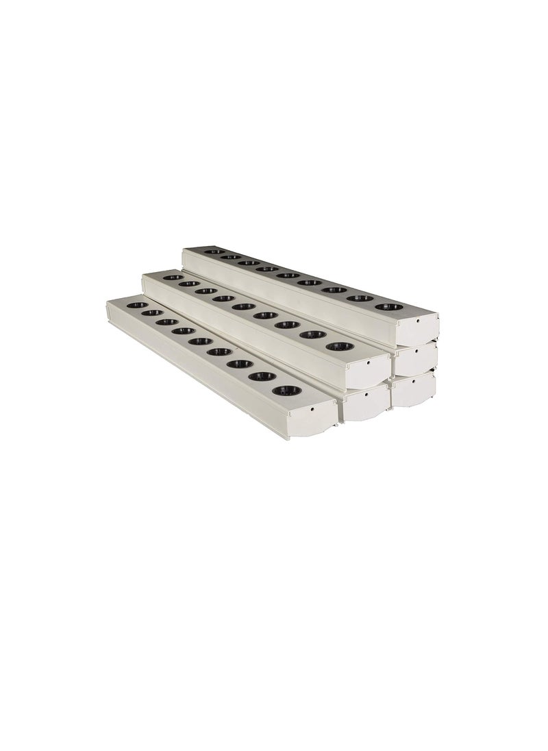 Generic White NFT Channel 100 cm - preholed with end caps - 10 Channels  - Image 1