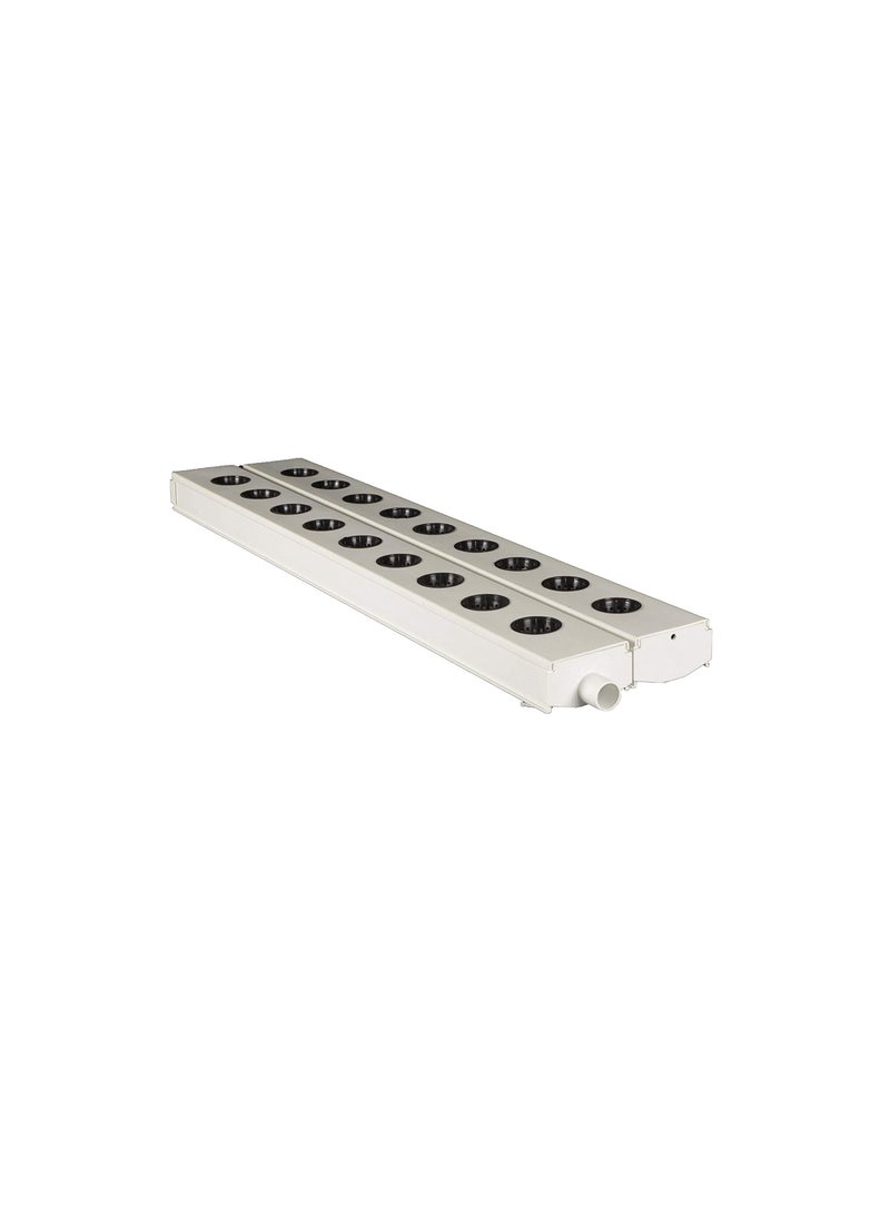 Generic White NFT Channel 100 cm - preholed with end caps - 10 Channels  - Image 2