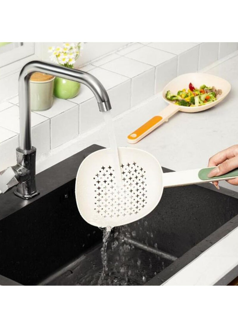 Two-Pack Kitchen Skimmer Spoon, Heat-Resistant Slotted Spoon, Long-Handled Hanging Strainer, Large-Capacity Cooking Skimmer Spoon, Multi-Purpose Mesh Skimmer Strainer For Home Kitchen Restaurant  - Image 2
