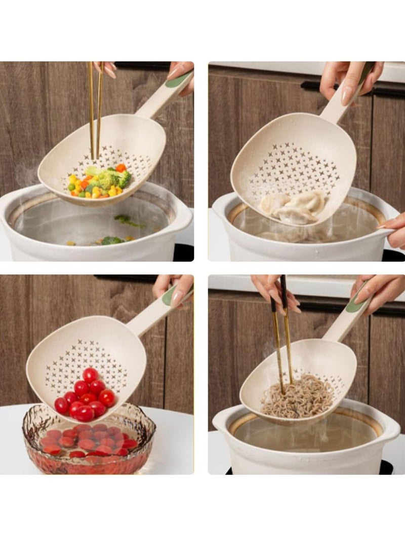 Two-Pack Kitchen Skimmer Spoon, Heat-Resistant Slotted Spoon, Long-Handled Hanging Strainer, Large-Capacity Cooking Skimmer Spoon, Multi-Purpose Mesh Skimmer Strainer For Home Kitchen Restaurant  - Image 4