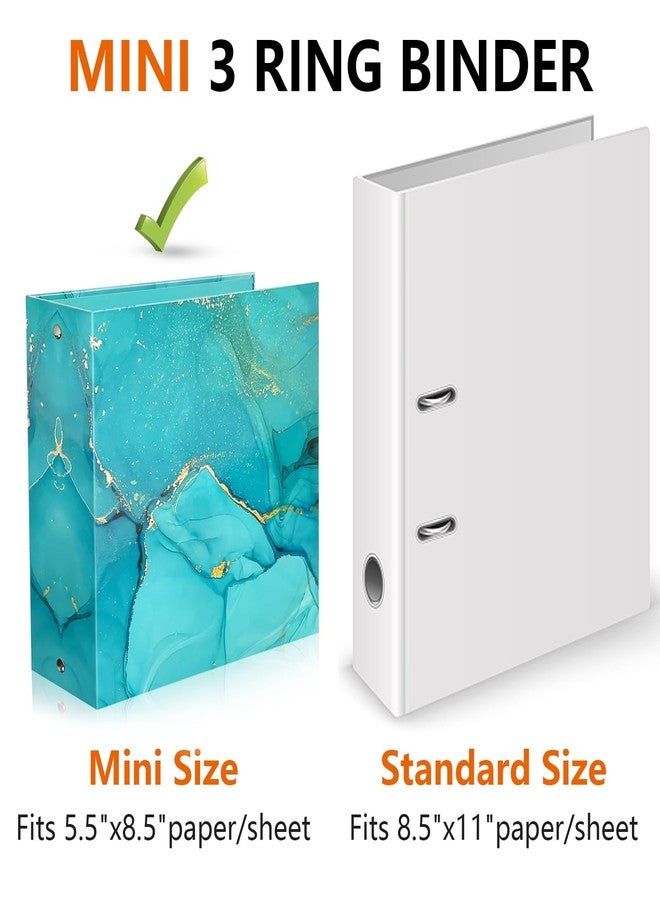 tutata Mini 3 Ring Binder 5.5 x 8.5, 2-Inch Binder, Round Ring, Blue, 2 Pack - Image 2