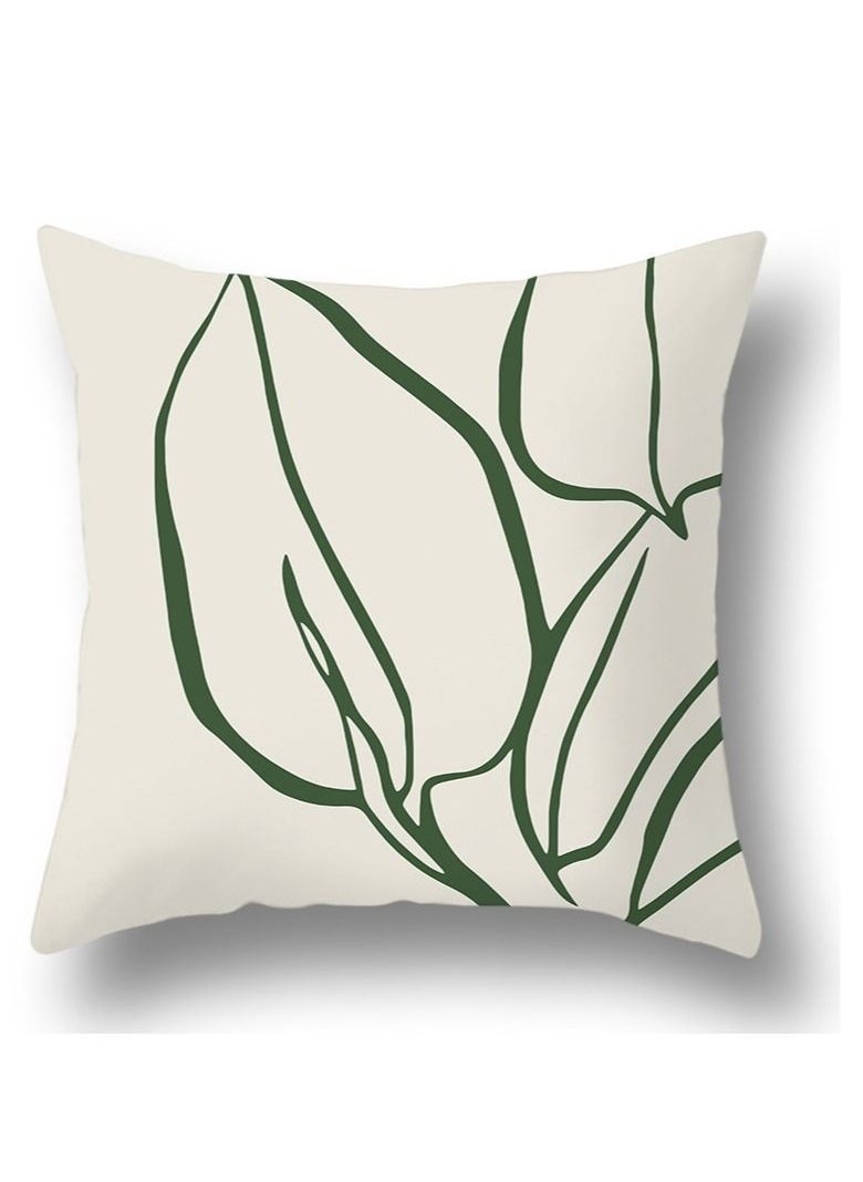 Y&D Green botanical abstract geometric print pillowcase pillow cover 45*45cm 