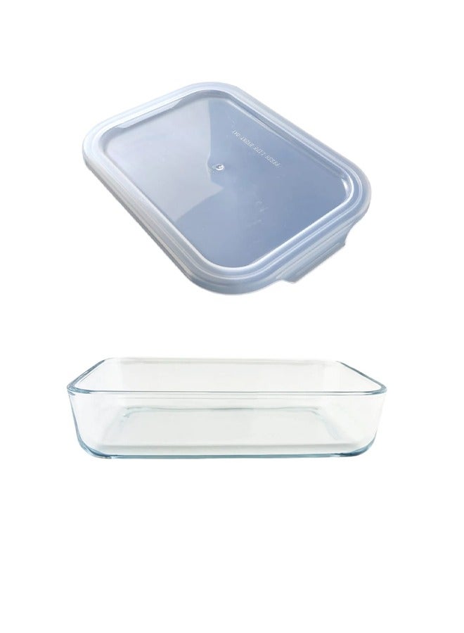 Mirolex Glass Oven Tray with Rectangular Plastic Lid 1000ml - Image 3