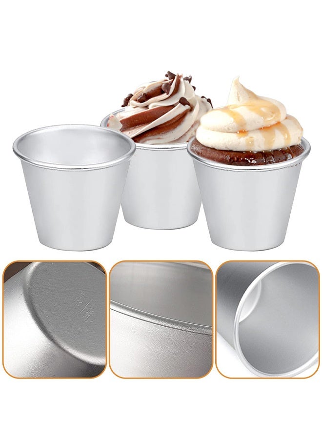 4 PCS Esteopt Pudding Moulds, Aluminum Dariole Moulds, Non Stick Muffin Tins Individual Baking Cups, Mini Pudding Basins Egg Tart Cupcake Moulds - Image 3