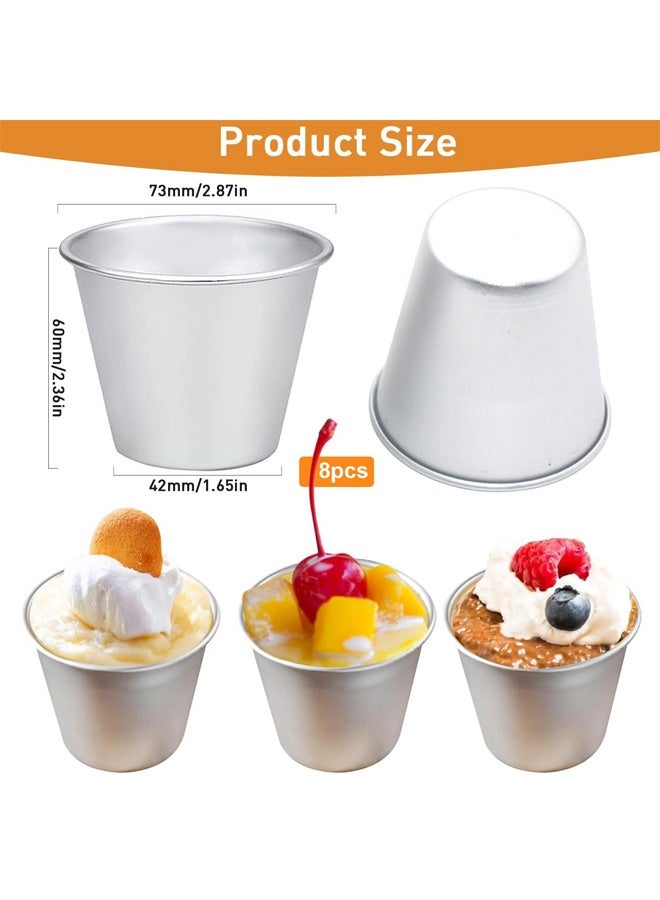 4 PCS Esteopt Pudding Moulds, Aluminum Dariole Moulds, Non Stick Muffin Tins Individual Baking Cups, Mini Pudding Basins Egg Tart Cupcake Moulds - Image 2