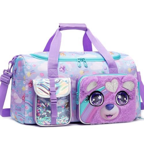 Oruiji Duffle Bags for Girls Overnight Travel Bag for Kids 612 Dance Bag for Kids Gymnastics Sleepover Weekender Bags for Girls with Shoe Compartment - Image 1